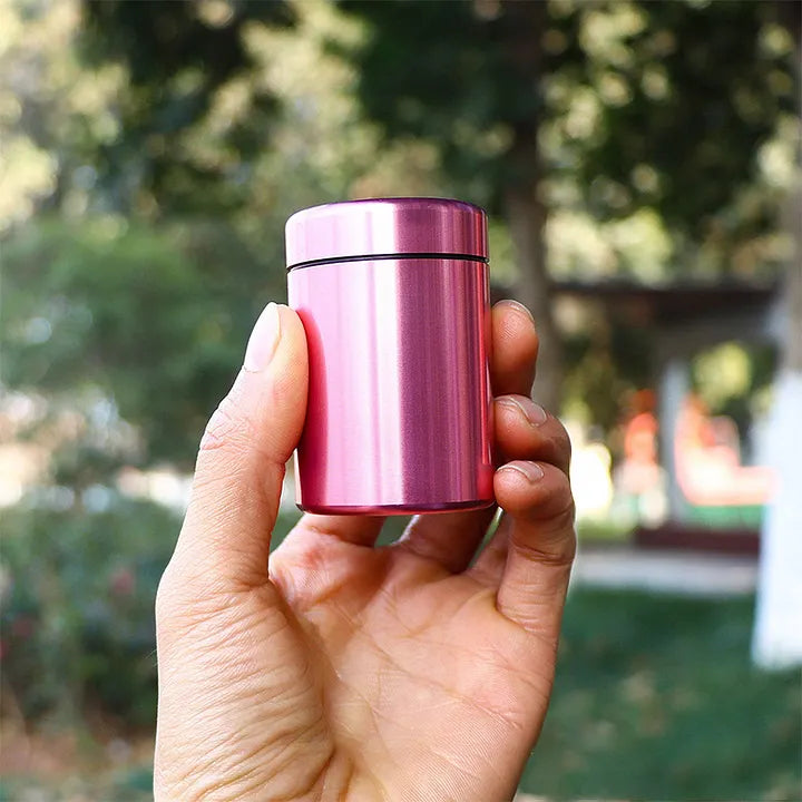 Pink aluminum alloy tobacco storage jar